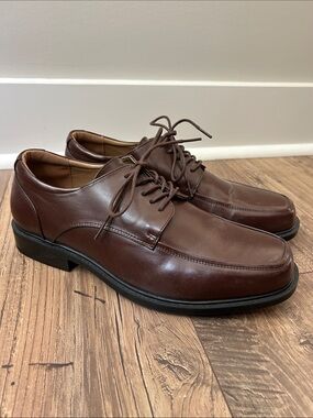 Kohl's Croft & Barrow Men's Brown Leather Lace-Up Dress Shoes Ortholite 9.5W
